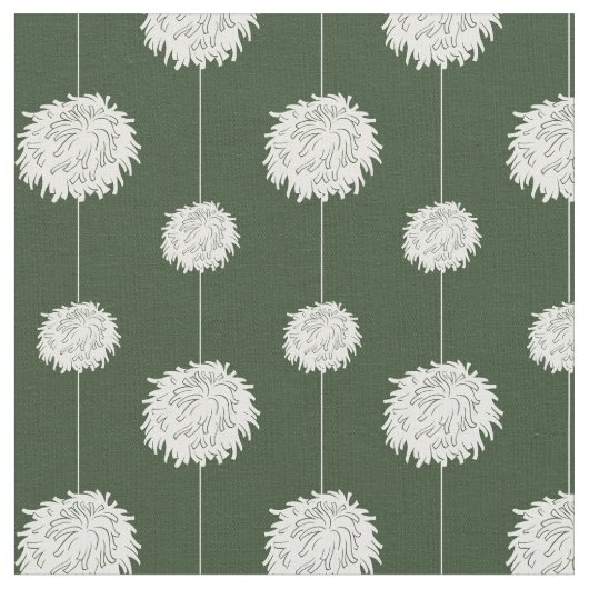 Forest Green Cheerleader Pom Pom Muster Stoff (Nahaufnahme)