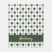 Forest Green Cheerleader Pom Poms & Hearts Muster Fleecedecke (Vorderseite)