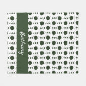 Forest Green Cheerleader Pom Poms & Hearts Muster Fleecedecke (Vorderseite (Horizontal))