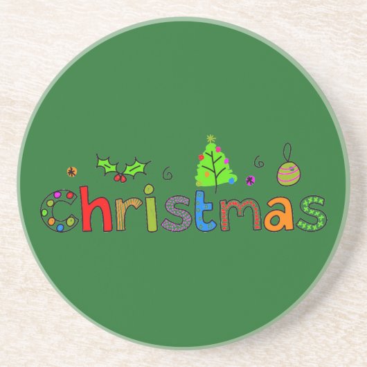 Forest Green Christmas Getränkeuntersetzer (Vorne)