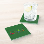 Forest Green Christmas Glass Untersetzer (Schrägansicht)
