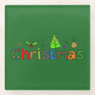 Forest Green Christmas Glass Untersetzer