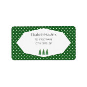 Forest Green Christmas Tree Wasserfarbe Kunst Adressaufkleber (Vorne)