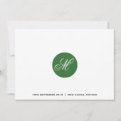 Forest Green Circle Monogram Wedding RSVP Card Einladung (Rückseite)
