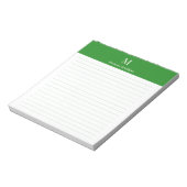 Forest Green Classic Personalized Monogram Lined Notizblock (Rotiert)