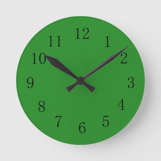 Forest Green Color Wall Clock Runde Wanduhr (Vorderseite)