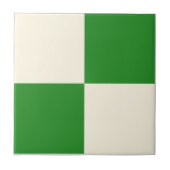 Forest Green & Cream Square Box Stilvolles Muster Fliese (Vorderseite)