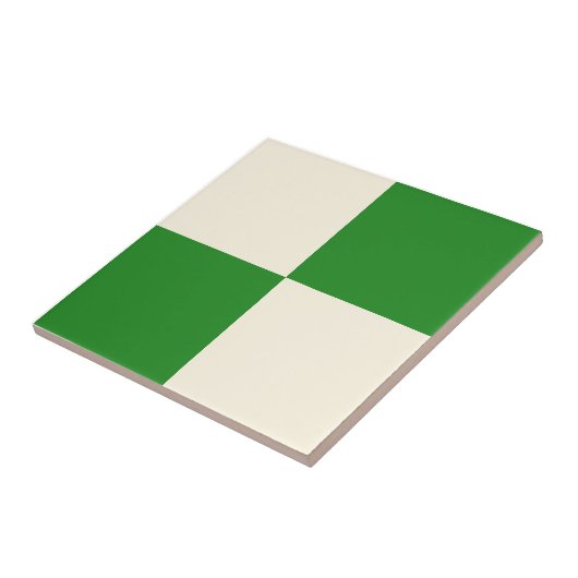 Forest Green & Cream Square Box Stilvolles Muster Fliese (Seite)