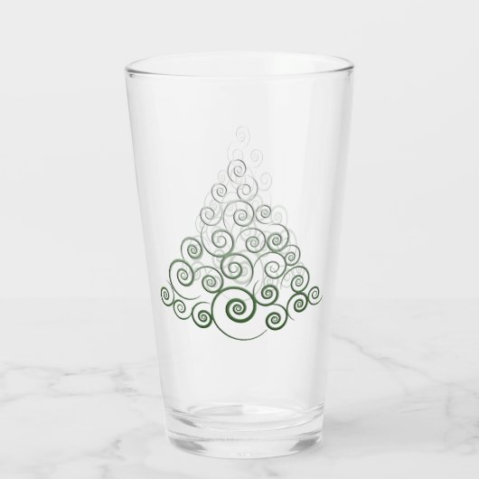 Forest Green CurlyQue Weihnachtsbaumen Glas (Rückseite)