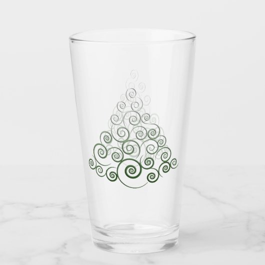 Forest Green CurlyQue Weihnachtsbaumen Glas (Vorderseite)