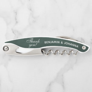 Forest Green Custom Wedding Vielen Dank für Ihre F Kellnermesser
