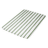 Forest Green dünne Streifen Muster Badematte (Schrägansicht)