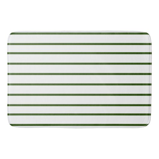 Forest Green dünne Streifen Muster Badematte (Vorderseite)