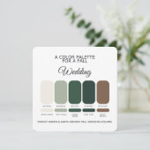 Forest Green Earth Brown Fall Wedding Palette Card Einladung (Stehend Vorderseite)