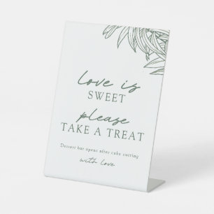 Forest Green einfache botanische Liebe ist süß Sockelschild