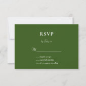 Forest Green einfache elegante Hochzeitskarte Rsvp Karte (Vorderseite)