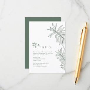 Forest Green Elegant - Details zu botanischen Blät Begleitkarte