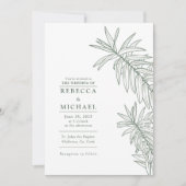 Forest Green Elegant Minimalistisch Botanisch Einladung (Vorderseite)