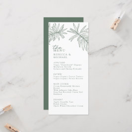Forest Green Elegante Botanische Hochzeitsmenü