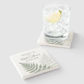 Forest Green Ferns Brautparty Steinuntersetzer (Seitenansicht)