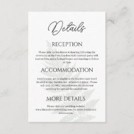 Forest Green Ferns Wedding Details Enclosure Card Begleitkarte