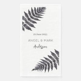 Forest Green Ferns Wedding Serviette