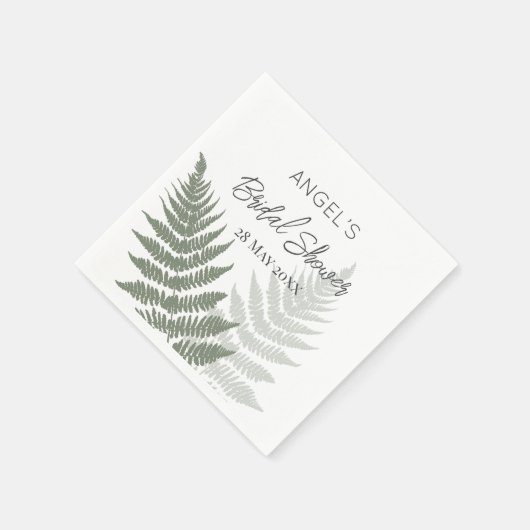 Forest Green Ferns Wedding Serviette (Ecke)