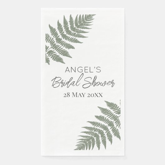 Forest Green Ferns Wedding Serviette (Vorderseite)