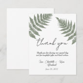 Forest Green Ferns Wedding Vielen Dank Dankeskarte (Vorne/Hinten)