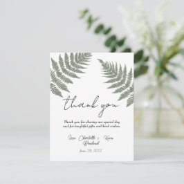 Forest Green Ferns Wedding Vielen Dank Dankeskarte