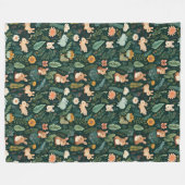 Forest Green Fleece Blanket mit lebhaften Tieren (Vorderseite (Horizontal))