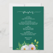 Forest Green Floral Printable Wedding Menü Einladung (Vorderseite)