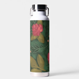 Forest Green Floral Water Flasche