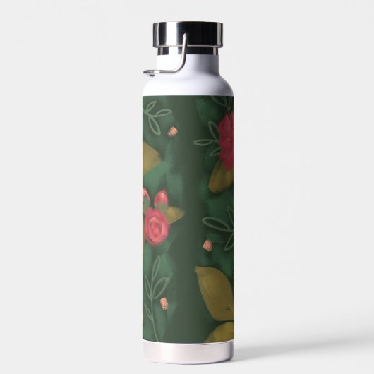 Forest Green Floral Water Flasche (Rechts)