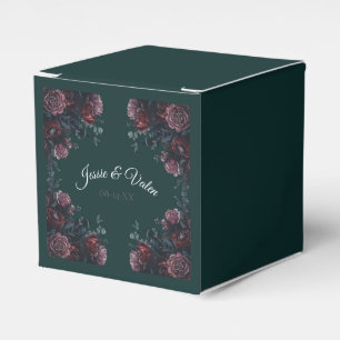 Forest Green Floral Wedding Geschenkschachtel
