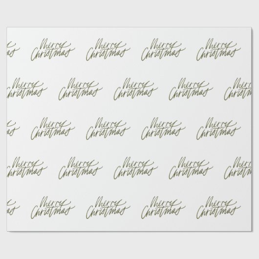 Forest Green frohe Weihnachts-Script-Geschenk Geschenkpapier (Flach)