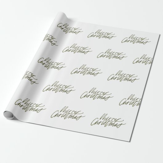 Forest Green frohe Weihnachts-Script-Geschenk Geschenkpapier (Ungerollt)