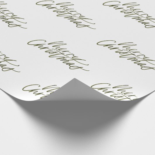 Forest Green frohe Weihnachts-Script-Geschenk Geschenkpapier (Ecke)