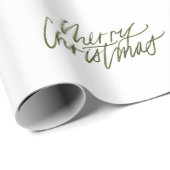 Forest Green frohe Weihnachts-Script-Geschenk Geschenkpapier (Rolleneckpunkt)