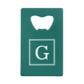 Forest Green Gerahmt Monogram Geldbeutel Flaschenöffner (Rückseite)
