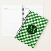 Forest Green Gingham Muster Personalisiert Monogra Planer (Anzeige)