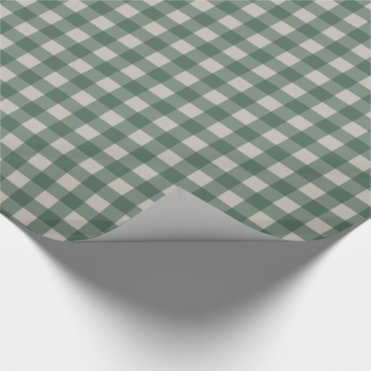Forest Green Gingham Pattern Geschenkpapier (Ecke)