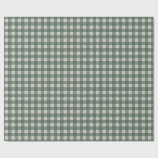 Forest Green Gingham Pattern Geschenkpapier (Flach)