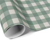 Forest Green Gingham Pattern Geschenkpapier (Rolleneckpunkt)