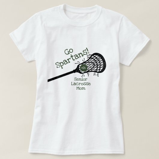 Forest Green Go Team Lacrosse Mama T-Shirt (Design vorne)
