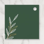 Forest Green Gold Leaf Gift Tag Geschenkanhänger (Rückseite)