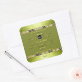 Forest Green Gold mit Glitzer Product Labels Logo Quadratischer Aufkleber (Umschlag)