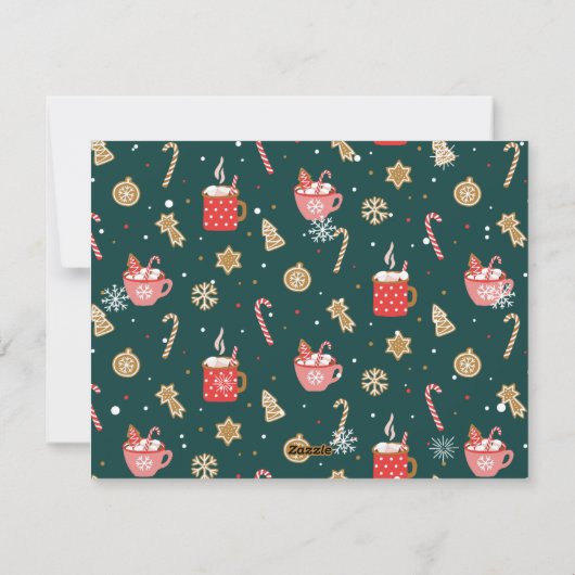 Forest Green Gold Script Weihnachten Moderne Colla (Rückseite)