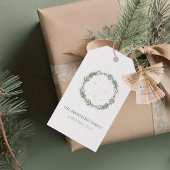 Forest Green Gold Stars Christmas Family Name Geschenkanhänger