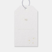 Forest Green Gold Stars Christmas Family Name Geschenkanhänger (Rückseite)